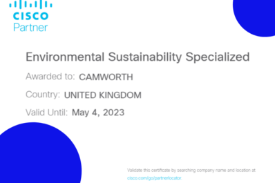 Camworth achieves Cisco’s Environmental Sustainability Specialisation